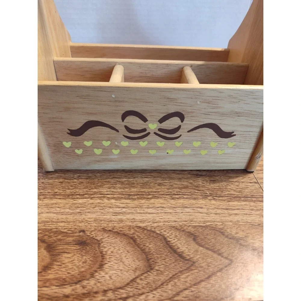 Wooden Cottage Core Craft, Remote Caddy. Or Napkin &  Silverware Painted